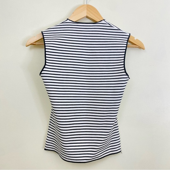 New Zara Stripe Black and White Jersey Stretch Tank Top Sleeveless blouse Size S - Picture 8 of 8